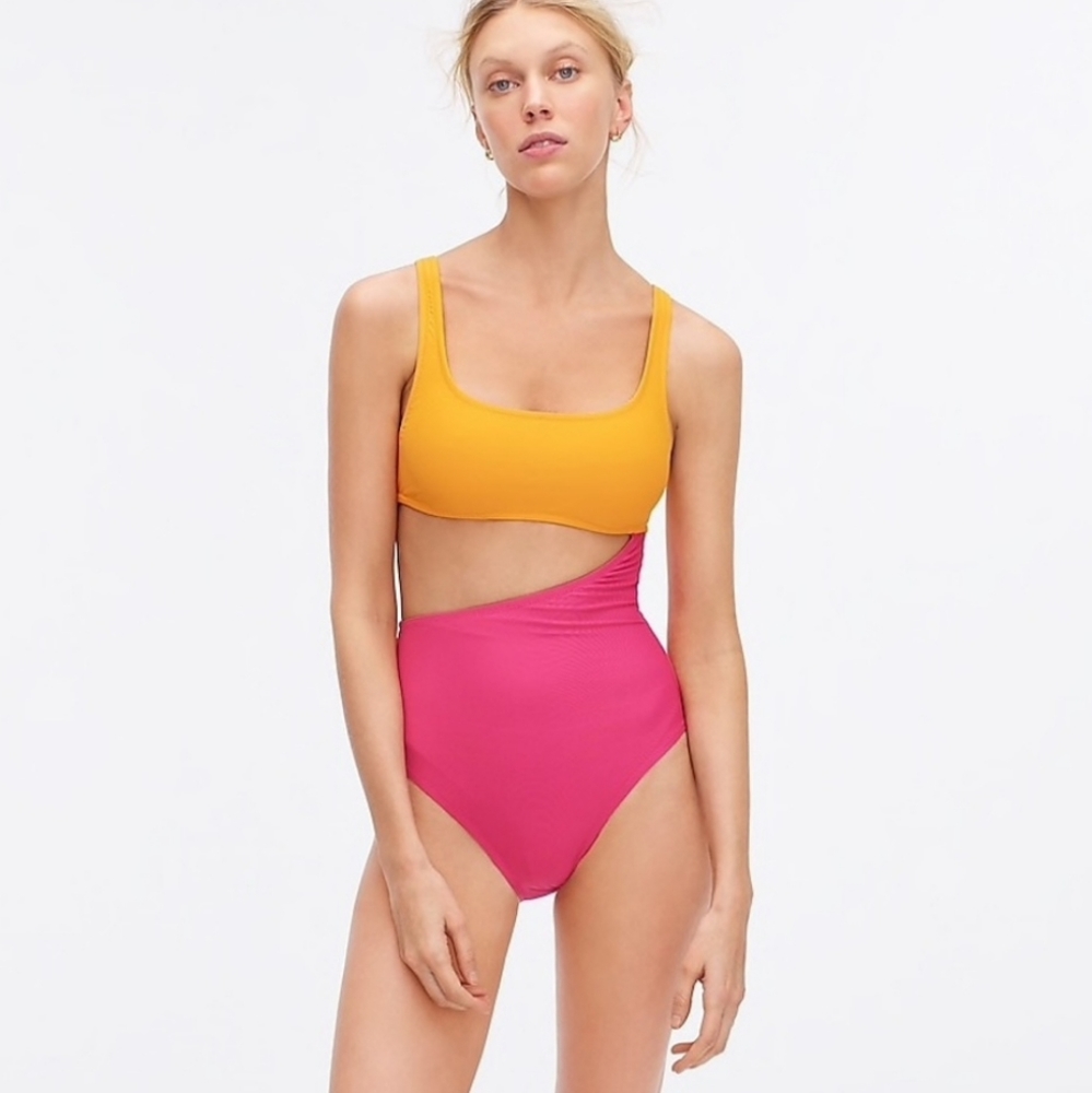 J. Crew Colorblock Bathing Suit size 16